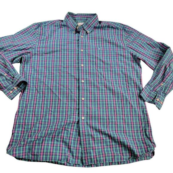 Southern Tide Shirt Mens XL Pink Green Button Down Check Preppy Long Sleeve - Picture 1 of 8